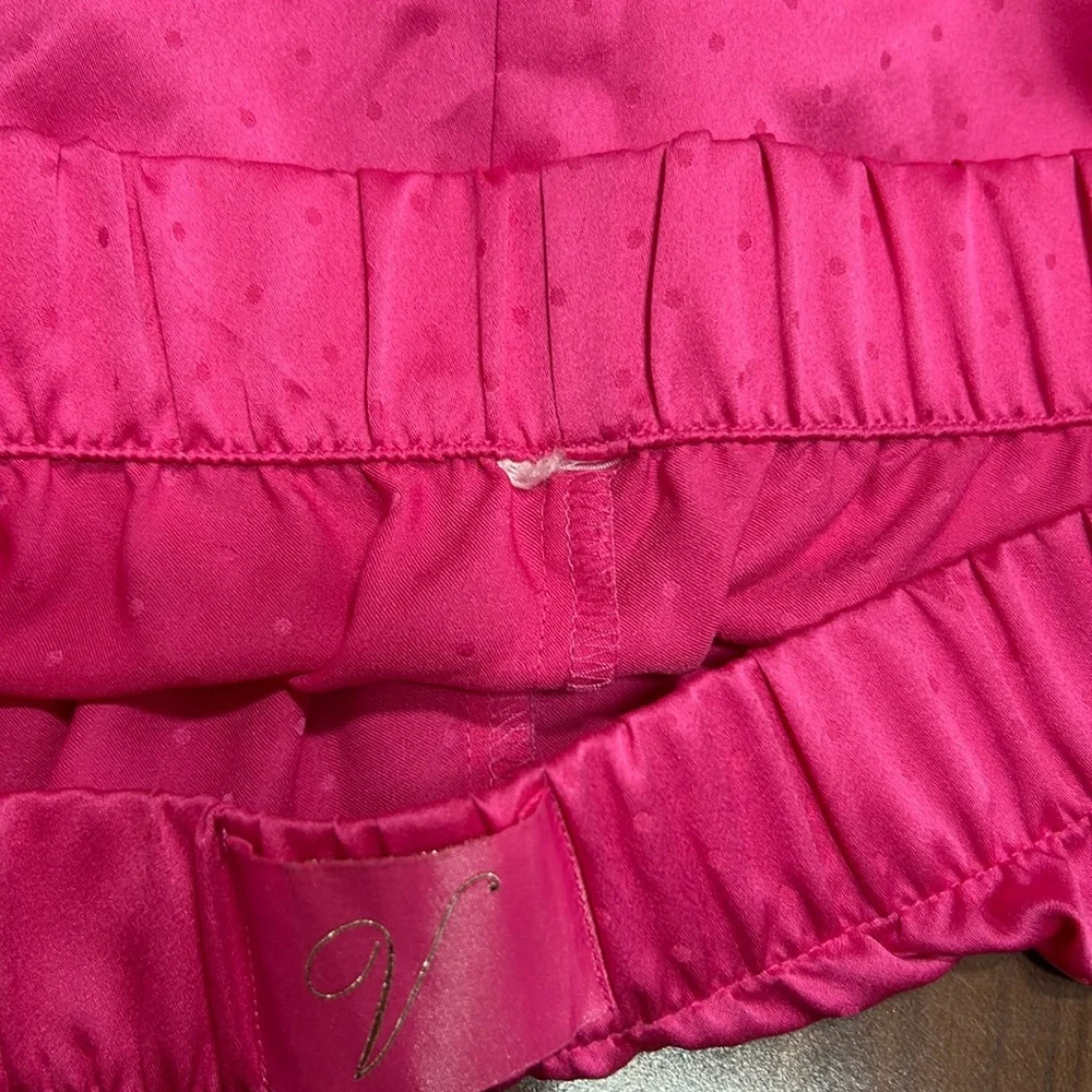 Small Victoria’s Secret pink satin silky pajama shorts hot pink